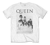 Queen - T-Shirt # L Unisex White # Stairs [Import]