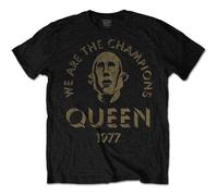 Queen - T-Shirt # S Black Unisex # We are The Champions [Import]