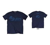 Queen - T-Shirt # S Blue Unisex # News of the World 40th Vintage Logo