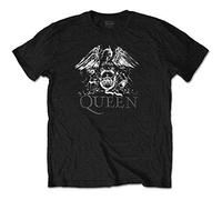 Queen - T-Shirt # S Unisex Black # Crest Logo [Import]