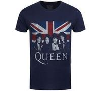 Queen T-Shirt Vintage Union Jack Navy Homme Bleu Bleu G