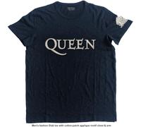 Queen - T-Shirt # XL Blue Unisex # Logo & Crest [Import]