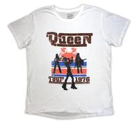 Queen - T-Shirt # XL White Ladies # 1976 Tour Silhouettes [Import]