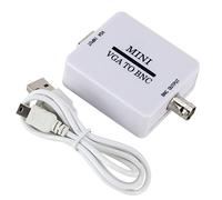 Queen.Y Convertisseur VGA vers BNC, Adaptateur Vidéo Mini HD VGA vers BNC Convertisseur Audio 1080P pour la Vidéoconférence Home Theater Moniteurs HDTV, Téléviseurs