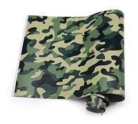 Queenbox 50x150cm envolturas de vinilo de camuflaje, Estampado de camuflaje autoadhesivo Para coche pegatina película Rollo de liberación de Aire, camuflaje Verde