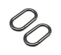 Queenbox Lot de 2 mousquetons ovales de 40 mm, fermoirs à Mousqueton à Ressort Robustes pour Sacs à Main, Porte-clés, balançoire de Camping, Noir