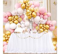 QueenDream Nappe à Paillettes - 228,6 x 335,3 cm - Blanc - Rectangulaire - pour Mariage, Anniversaire, Noël