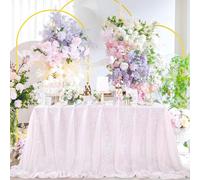 QueenDream Nappe rectangulaire à Sequins Blancs irisés 60 x 102 cm