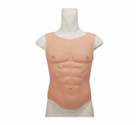QUEENDY Combinaison Musculaire légère en Silicone, Torse Fin à col Rond | Le rembourrage fin et les bords affinés restent discrets sous les chemises, costumes et tenues de scène.