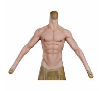 QUEENDY Combinaison Musculaire Silicone 8e génération avec Bras pour Homme | Bras couvrants, torse, abdos, dos sculptés et veines visibles créent une musculature puissante pour scène et cosplay.