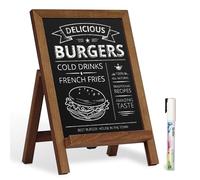 QUEENLINK Tableau À Craies Signes Magnétiques Avec Support, 24.2×35.6cm Tableau À Craies Avec Cadre En Bois À Craies De Bureau Menu Pour la Cuisine(Brun）