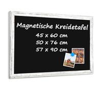 QUEENLINK Tableau Noir Magnétique pour mur, tableau blanc encadré, 50x76cm Tableau noir décoratif, tableau rétro rustique à la craie pour menu de restaurant, cuisine et chambre d'étudiant