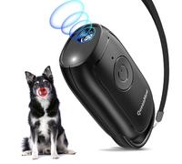 QueenMew Anti Aboiement Chien Portatif, Puissant Boitier Ultrason Chien avec LED, Boitier Anti AboiementChien Ultrason pour Intérieur & Extérieur, AntiAboiement pour Petits, Moyens et GrandsChiens