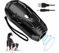 QueenMew Ultrason Anti-Aboiement, Dispositif Anti-Aboiement À Deux Modes pour Chien avec Affichage LED Et Lampe De Poche, Dispositif Anti-Aboiement Portable, Ultrasons Anti-Aboiement Rechargeable