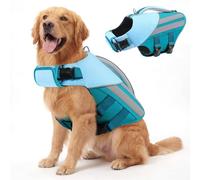 Queenmore Gilet De Sauvetage Chien 2XL Léger & Durable Gilets De Flottaison pour Chiens avec Poignée De Sauvetage Bouée pour Chien pour Berger Allemand, Labrador, Golden Retriever, Teal, 2XL
