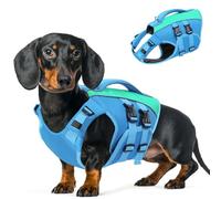 Queenmore Gilet de Sauvetage pour Chien Taille S - Bleu, Ripstop Gilets De Flottaison, avec Poignée de Sauvetage, pour Chihuahua, Yorkie(Bleu,S)
