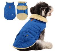 Queenmore Manteau Chien Petit Manteaux Chaud Imperméables | Doudoune Chien pour Teckel Et Chihuahua, Yorkshire, Maltais, Azure, Coupe Classique Matelassée, Léger & Facile À Ranger, XS