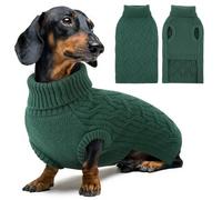Queenmore Pull pour Chien Petit, Élastique Col Roulé pour Intérieur/Extérieur, Adapté à Cocker Spaniel, Caniche - Pull Chien Petite Taille (Vert, S)