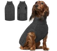 Queenmore Pull pour Lévrier Pull à Col Roulé avec Ouverture pour Harnais | Vetement Chien Teckel Beagle Bouledogue Français Corgi Schnauzer,Tailles Du XS Au 2XL Pour Toutes Les Morphologies (Gris, L)
