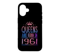 Queens are Born in 1961 65 Years Old Funny 65th Birthday Coque pour iPhone 16