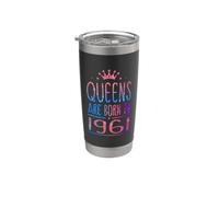 Queens Are Born In 1961 65 Years Old Funny 65th Birthday Gobelet isotherme en acier inoxydable double paroi