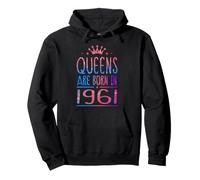 Queens are Born in 1961 65 Years Old Funny 65th Birthday Sweat à Capuche