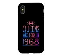Queens are Born in 1968 58 Years Old Funny 58th Birthday Coque pour iPhone X/XS