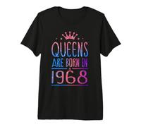 Queens are Born in 1968 58 Years Old Funny 58th Birthday T-Shirt Haut de Gamme