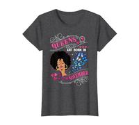 Queens are Born in November Girl Birthday Women T-Shirt, Femme, Chiné Foncé, L