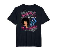Queens are Born in November Girl Birthday Women T-Shirt, Homme Grandes Tailles, Noir, 3X Tall