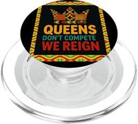 Queens Don't Compete We Reign Kente Crown African Pride PopSockets PopGrip pour MagSafe