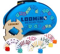 Queensell Jeu de Dominos Mexican Train - Jeux de société pour Enfants et Adultes - Jeu de Dominos pour Adultes - Loomino