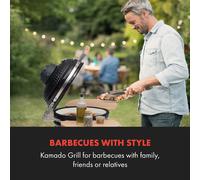 Queensize Barbecue Kamado grille cuisson inox - noir