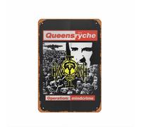 Queensryche - Plaque en métal vintage « Operation Mindcrime 88 Progressive Savatage » - Décoration murale pour maison, café, bar, pub, grotte d'homme - 20,3 x 30,5 cm
