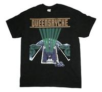 Queensryche The Warning Heavy Power Metal Geoff Tate T-Shirt Man's Fashion Cotton Black Clothes Unisex Tee L