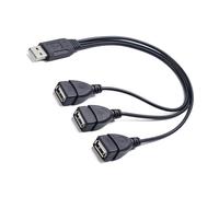 QUEENYARD Câble adaptateur USB 2.0 mâle vers triple femelle avec transfert de données pour une intégration transparente des périphériques et accessoires Répartiteur USB