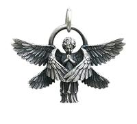 QUEENYARD Collier avec pendentif ange créatif fait à la main - Pendentif séraphin - Pour homme et femme - Cadeau d'anniversaire, 60cm, Cuivre, Pas de gemme