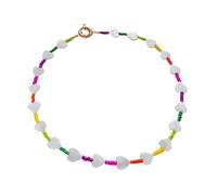 QUEENYARD Collier ras-du-cou en perles de coquillage, élégant collier ras du cou en forme de cœur, étoile et coquillage pour femmes et filles avec tissage complexe, 40cm/15.75inches, Perles