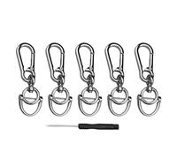 QUEENYARD Lot de 5 mousquetons amovibles en alliage de zinc robuste en forme de fer à cheval pour clés, sacs à dos