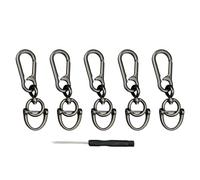 QUEENYARD Lot de 5 mousquetons amovibles en alliage de zinc robuste en forme de fer à cheval pour clés, sacs à dos