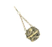 QUEENYARD Porte-encens à suspendre, boule d'aromathérapie en laiton antique avec design creux pour décoration d'intérieur, diffuseur de parfum