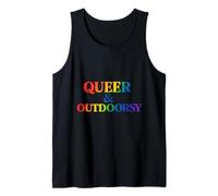 Queer Outdoorsy Rainbow Randonnée Camping Nature Débardeur