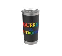 Queer Outdoorsy Rainbow Randonnée Camping Nature Gobelet isotherme en acier inoxydable double paroi