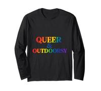 Queer Outdoorsy Rainbow Randonnée Camping Nature Manche Longue