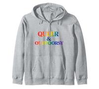 Queer Outdoorsy Rainbow Randonnée Camping Nature Sweat à Capuche