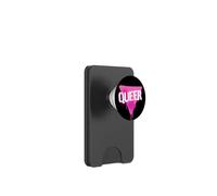 Queer Pink Triangle in Punk Spray Paint Stencil Style Font PopSockets PopWallet pour MagSafe