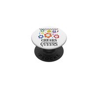 Queer Pride Cheers Queers Gay Pride Flag LGBT Lesbian LGBTQ PopSockets PopGrip Adhésif
