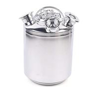 Queeucaer Fût de nettoyage de bière en acier inoxydable de 10 lb, récipient de nettoyage de bière, récipient de nettoyage à 3 têtes avec couvercle, peut être utilisé pour nettoyer les réservoirs de