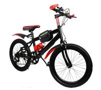 Queeucaer VTT de 20 ", vélo pour enfant, 6 vitesses, garde-boue avant et arrière, idéal, dans les montagnes et dans toutes les autres conditions de route, rouge.