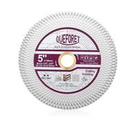QUEFORET Disque Diamant Carrelage 125mm - Disque à Tronçonner pour Découpe et Meulage de Céramique Porcelaine Marbre Pierre Artificielle, avec Rondelle, Maille X